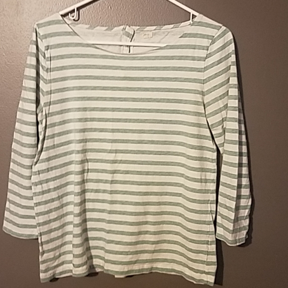 J Crew 3/4th long sleeved striped tee - Picture 1 of 3